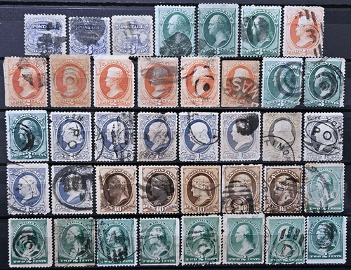 US Stamp Collection 1869-1887 Lot of 39 Scott # 114/213 Used