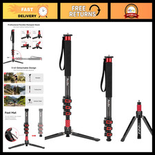 67" Carbon Fiber Camera Monopod - Professional Telescopic Tripod for DSLR Video