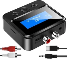 LCD Bluetooth 5.0 Transmitter Receiver 3.5mm AUX-RCA Optical Adapter LED Display