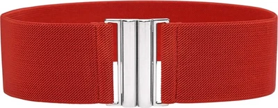 Klassisch Verschluss Weit Elastisch Gurt Dehnbar Taille Retro Gürtel Rot, L - Bild 1 von 4