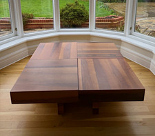 Square Wood Coffee Table Medium Brown Solid/Plain 90x90x45cm Living Room