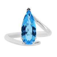 Cavill Ring Marambaia 2,60Ct Topas Tropfen Rhodiniertes Silber Damen