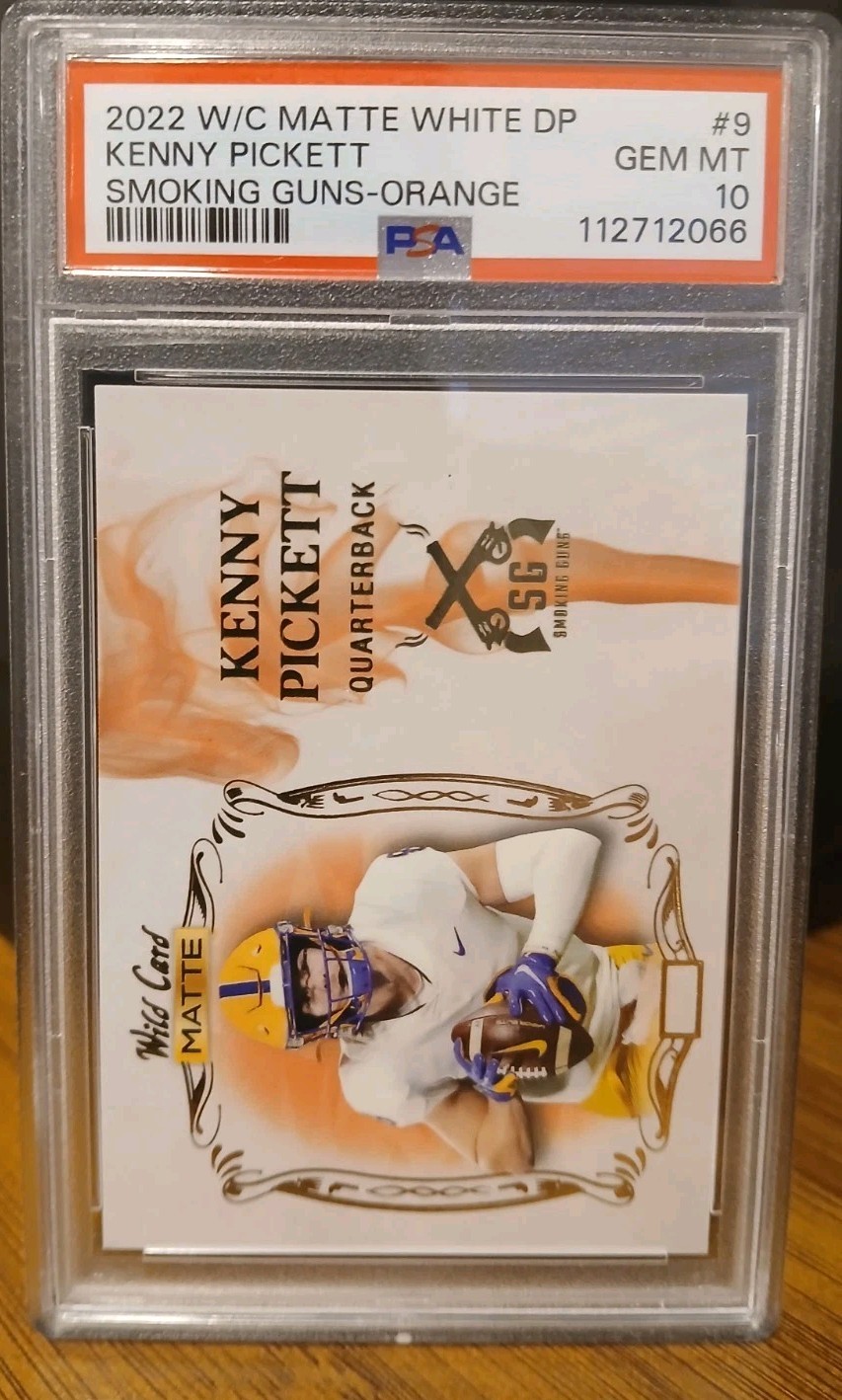 Kenny Pickett Wild Card Matte White Draft Picks Smoking Guns #9 Orange