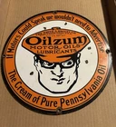 VINTAGE OILZUM Motor Oils And Lubricants PORCELAIN SIGN Please Read!