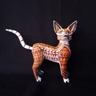 OAXACAN WOOD CARVING XOLO DOG (XOLOITZCUINTLE) ALEBRIJE. MEXICAN FOLK ART.