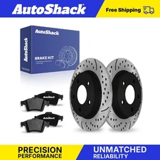 Rear Drilled Slotted Brake Rotors Ceramic Pads for Mazda 3 2009 3 Sport