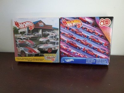 Hot Wheels Set Lot Of 2 Mattel 80th Anniversary ZAMAC 7 Pack & Target Red 8 Pack