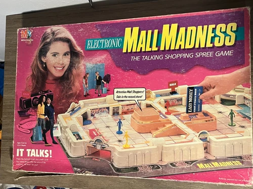 Vintage 1989 Mall Madness Electronic Board Game Milton Bradley Working Complete