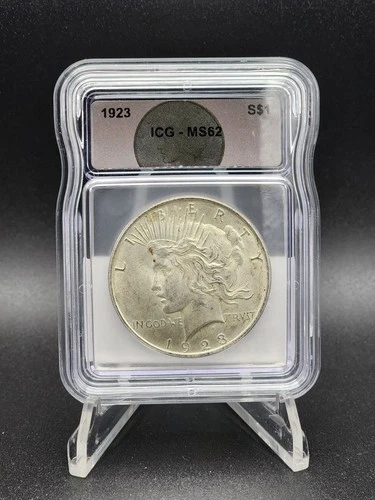 1923 Peace Silver Dollar $1 ICG MS62 – Uncirculated Classic U.S. Silver Coin