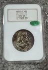1958-D 50 Cents MS 65 Silver Ben Franklin Half Dollar TONER