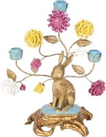 Clayre & Eef 6PR5086 KerzenstäNder Kaninchen Goldfarbig Rosa 30X16X37 Cm