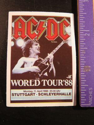 Music STICKER ~ AC/DC: Sydney, Australia Hard Rock Band ~ World Tour 88 ...