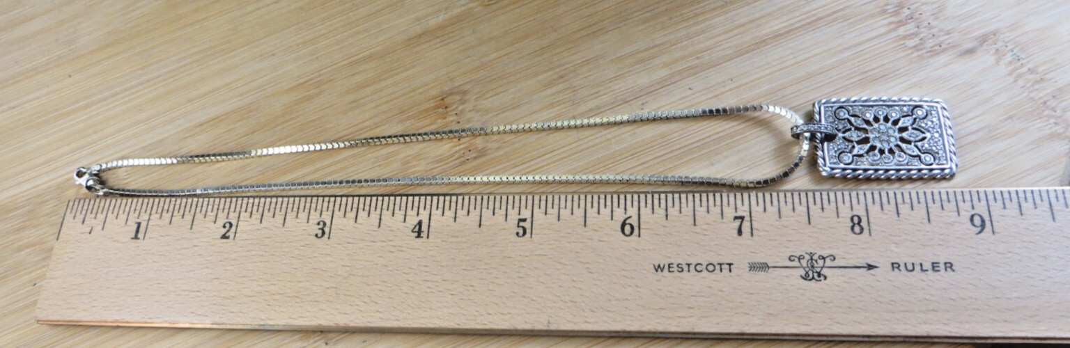 Large Rectangular 925 Filigree Sterling Silver Pe… - image 10