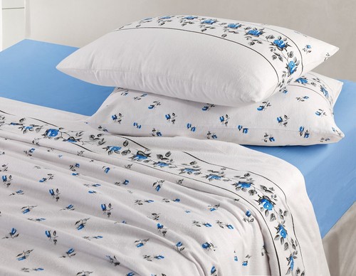 Flannelette 100% Brushed Cotton Floral Fitted & Flat Sheet Set With Pillowcases - Picture 33 of 57