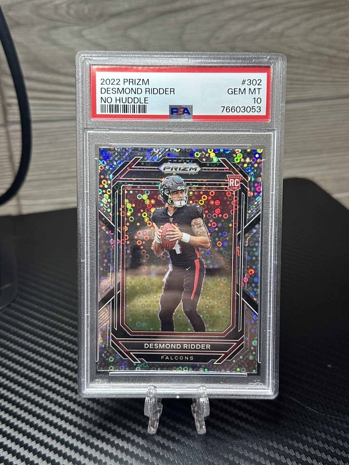 2022 Panini Prizm Desmond Ridder No Huddle Prizm Rookie RC PSA 10 Gem Mint #302