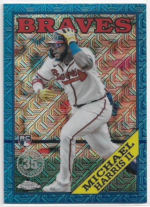 2023 Topps Michael Harris II #T88C-51 Rookie Silver Pack Blue Refractor #'d /150