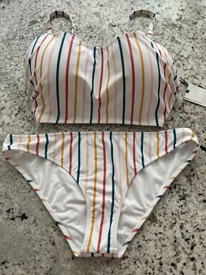 target striped bikini top
