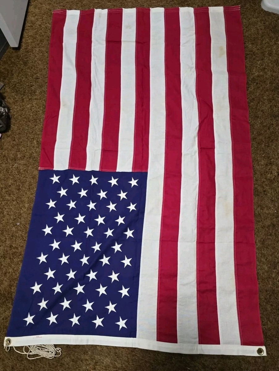 Vintage American Flag 50 Star Valley Forge Flag Co. 100