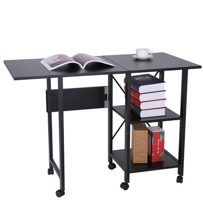 Desk For Small Spaces Computer Writing Study Table Storage Shelf