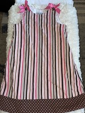 Beanstalk Originals girls sz. 6x fine corduroy stripe/polka jumper. Exc. cond