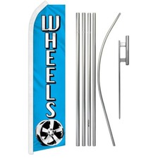 Wheels Blue Swooper Flutter Feather Advertising Auto Flag Pole Kit Wheels Blue Swooper Flutter Feather Advertising Auto Flag Pole Kit