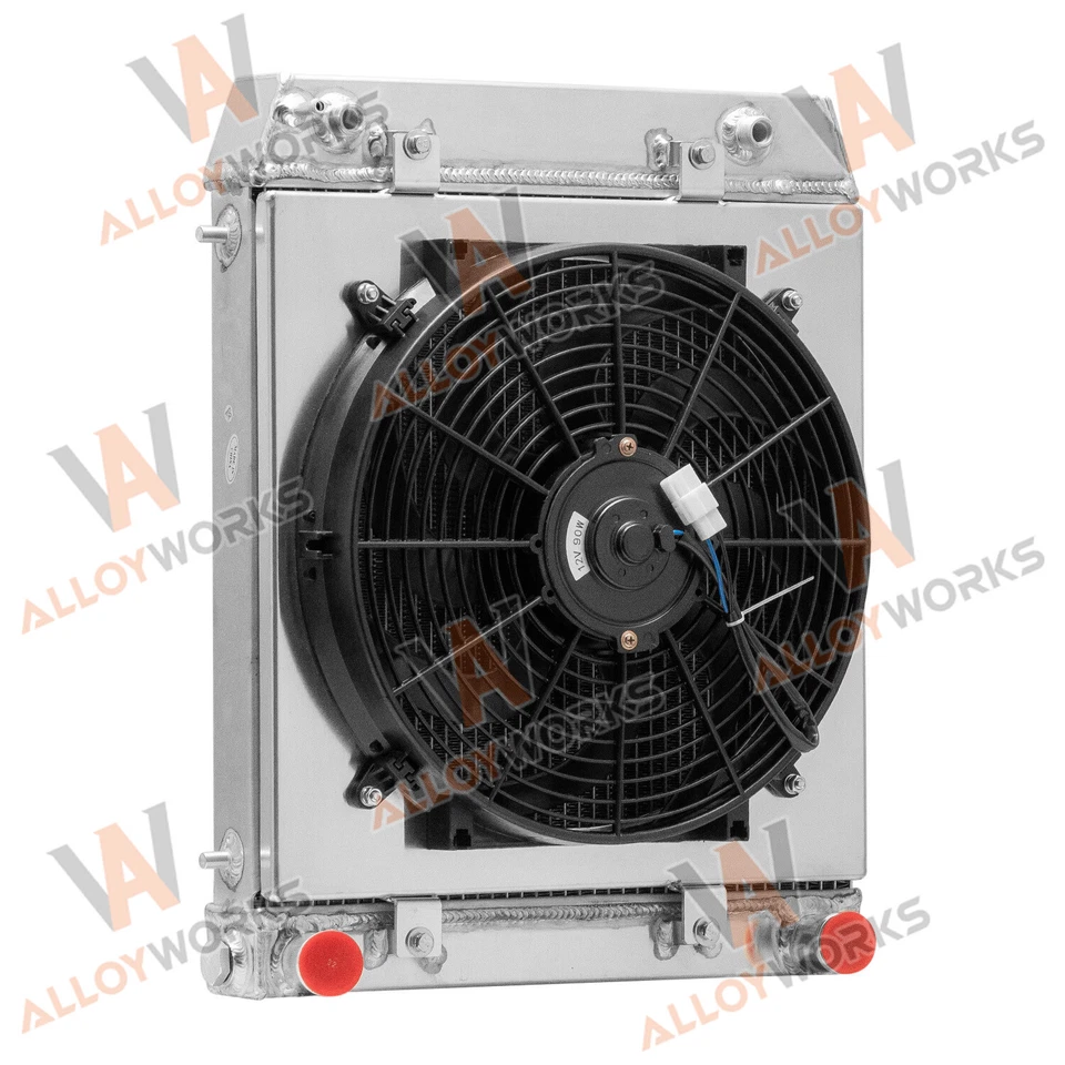 4 Row Radiator Shroud Fan For 94-1998 Land Rover Discovery Defender 300TDI 2.5L Foto 2 de 4