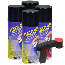 Plasti Dip Glossy, 11 oz Aerosol, BLACK, Pack of 4 cans with bonus Cangun Tool