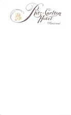 Ritz-Carlton Hotel Stationery Montreal Quebec Canada Vintage Original