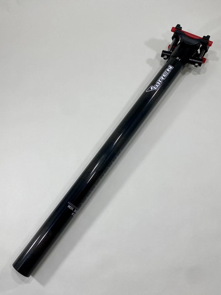 Tija de sillín de carbono WREN 31,6 mm x 400 mm sin desplazamiento Tija de sillín serie 600 abrazadera de aleación Foto 4 de 4