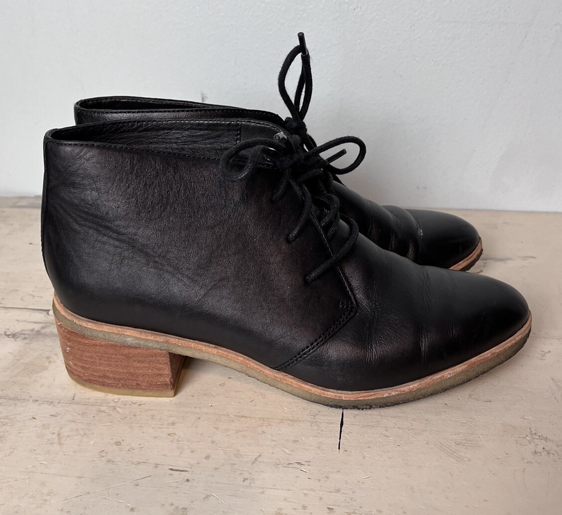 Clarks Originals Clarks Ladies Black Leather Ankle Boots Clarks