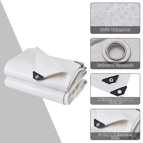 Robuste Poly Plane Bootszelt Wasserdicht Outdoor Plane Schatten Überdachung Abdeckung - Bild 15 von 39