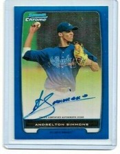 Andrelton Simmons Auto /150 2012 Bowman Chrome Blue Refractors