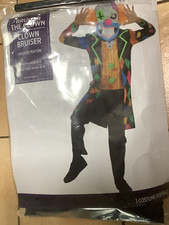 New Bruiser killer Clown Horror scary party skull Halloween Costume kid XL 14-16