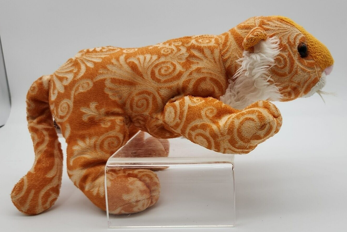 Ganz Webkinz Majestic Tiger Orange Swirls White Plush Stuffed