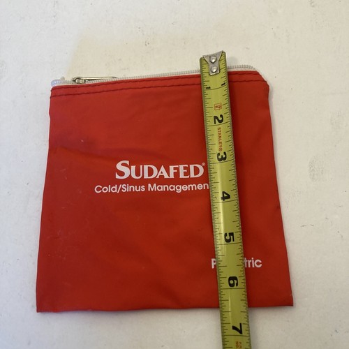 Vintage Sudafed Zipper Pouch Red Empty Promotional Bag - Picture 3 of 5