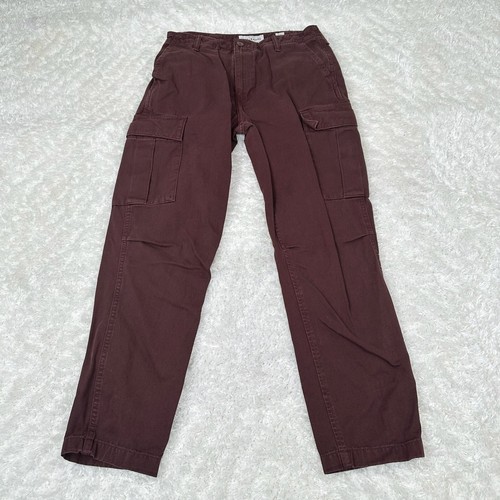Pantalones Lucky Brand para mujer 4/27 granate carga utilitaria rectos cónicos preppy