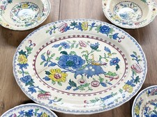 ANTIQUE MASON'S REGENCY IRONSTONE ENGLISH POTTERY BOWL & PLATTER PLATE SET