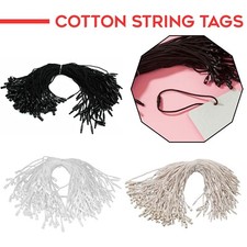 Pack of 100/500/1000 Cotton String Hang Tag String for Clothing Labels Snap Lock