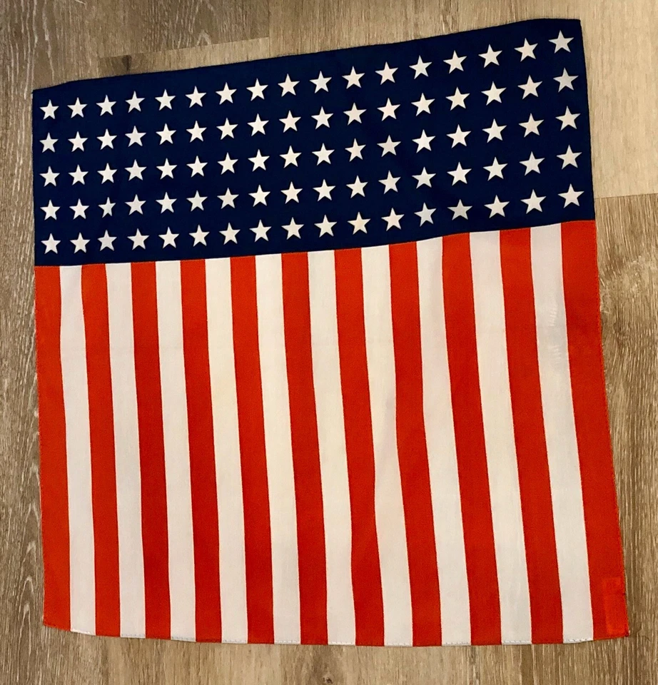 Vintage Nasharr Freres Ltd. Square Scarf Made Japan American Flag 22 x 22  - Image 2 of 4