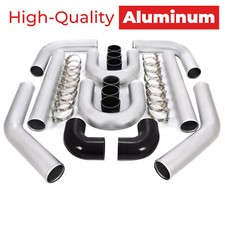Universal Turbo 3 Inch Aluminum Intercooler U-piping Kit Black Upgrade Kit