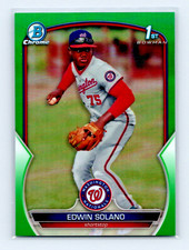 2023 Bowman Chrome #BCP-169 Edwin Solano 1st Bowman Green Refractor /99 WAS