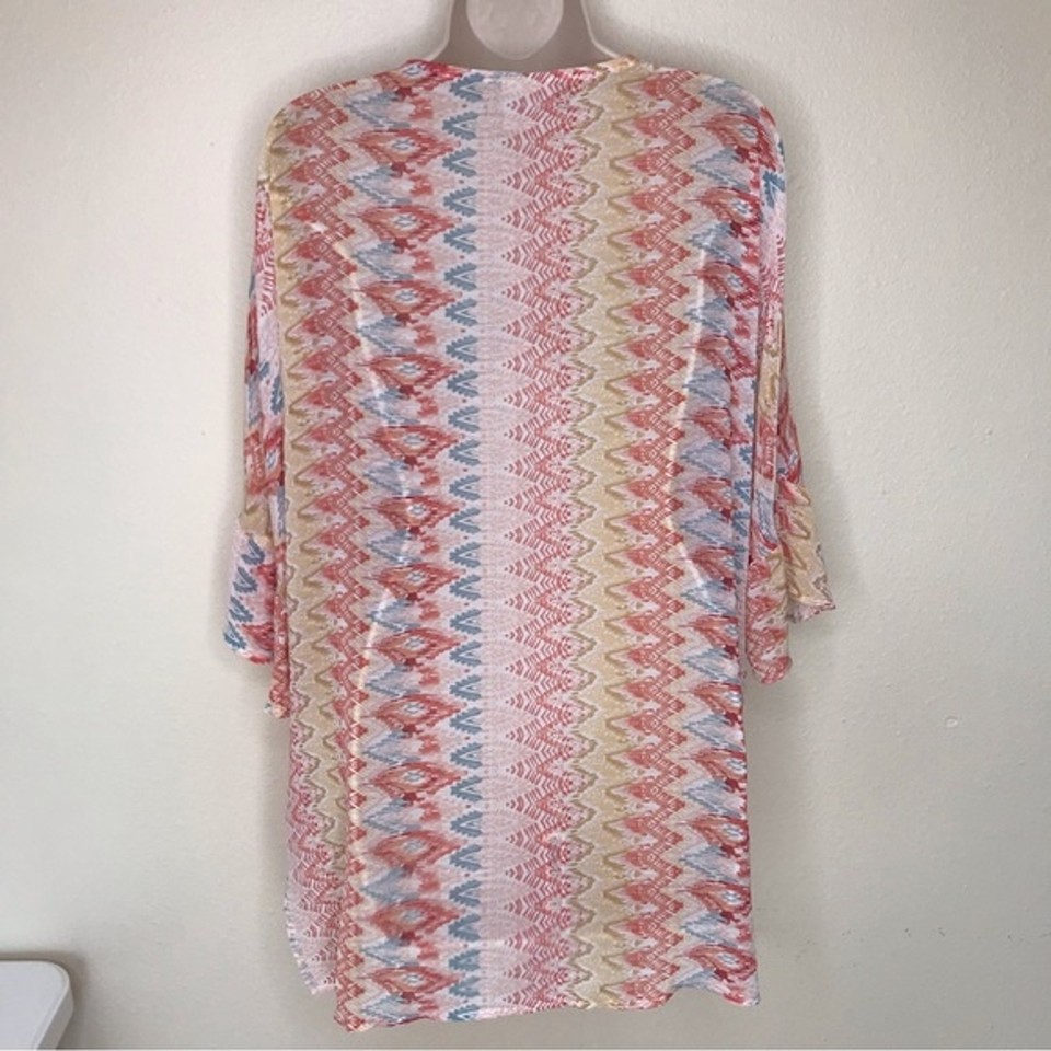 Rods Western Wear Kimono Ruana Style Top Boho Ethnic Ruffle Flounce