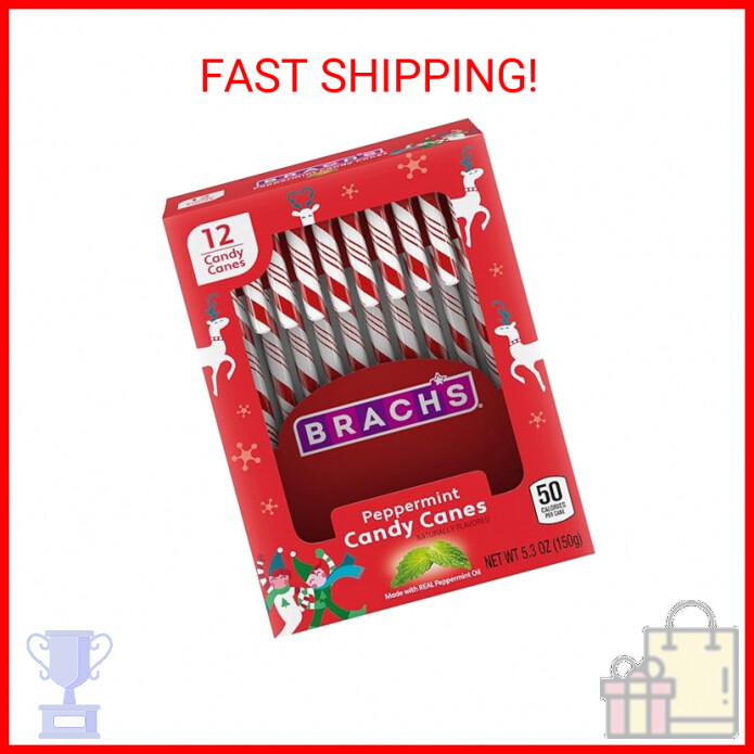 Brachs Red & White Mint Candy Canes for Christmas Stocking Stuffers