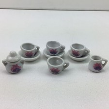 Mini Playhouse Toys Ceramic Tea Party Cup Saucer Set Pretend Play