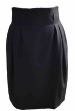 Vtg Evan Picone USA Black Wool Skirt Women  s 10 Med Classic Mod