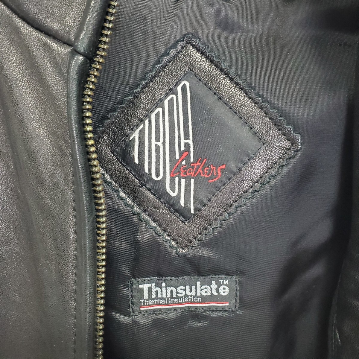 Tibor Leather Coat Size S Womens Black Faux-Fur Full Zip | eBay