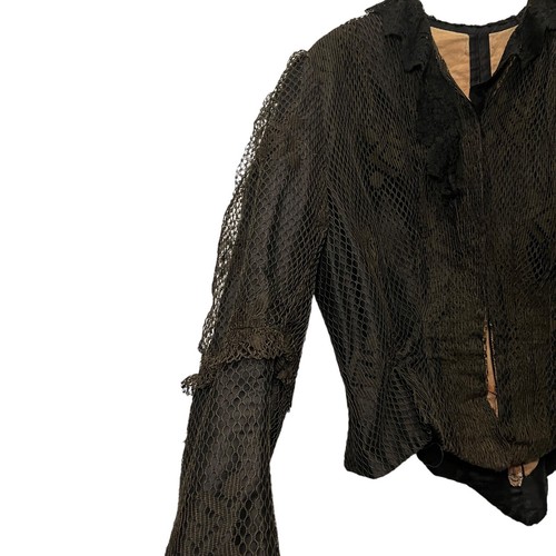 Conjunto de falda Widow's Weeds corpiño top antiguo 1890s 1900 reparación victoriana eduardiana - Imagen 12 de 24