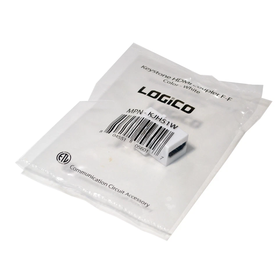 20pcs HDMI Keystone Insert Jack Female to Female Adapter Coupler White - Image 3 of 4