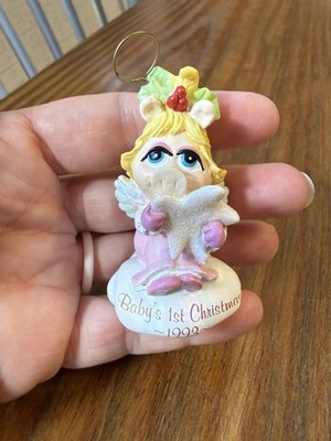 Carlton Cards Muppet Babies Baby Miss Piggy First Christmas Ornament 1993 Vtg