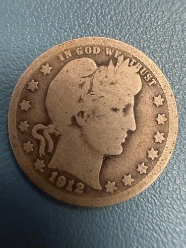 1912 Barber Silver Quarter 25c XF*